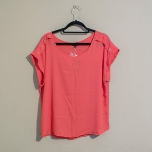 Button Shoulder Blouse